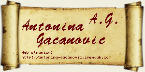 Antonina Gačanović vizit kartica